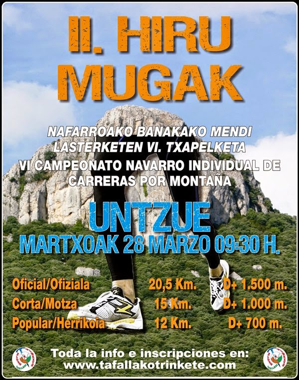 NAFARROAKO BANAKAKO MENDI LASTESKETEN VI. TXAPELKETA; II HIRU MUGAK MENDI LASTERKETA. MARTXOAREN 28an UNTZUEn.//  CAMPEONATO NAVARRO INDIVIDUAL DE CARRERAS POR MONTA&Ntilde;A; 28 DE MARZO EN UNTZUE.